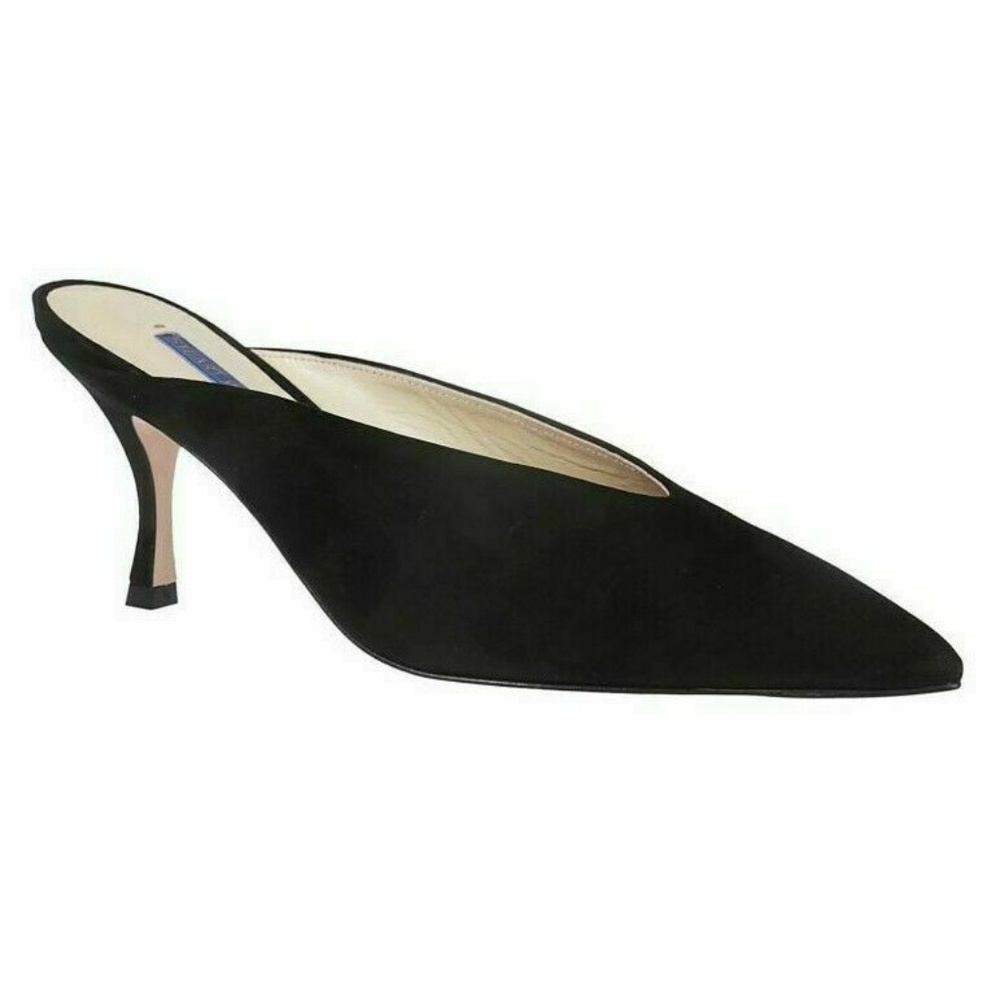 STUART WEITZMAN Black Suede "LULAH" Pump Mules - Picture 2 of 8